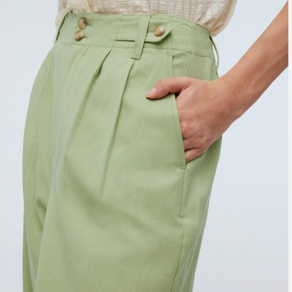 NWT Madewell The Tall Harlow Wide Leg Pant in Drapey Twill -- Pale Lemongrass - Picture 5 of 12